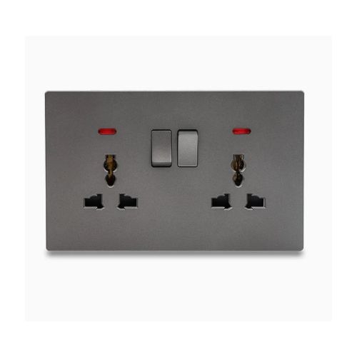 Double Power Socket with Red Indicator Light