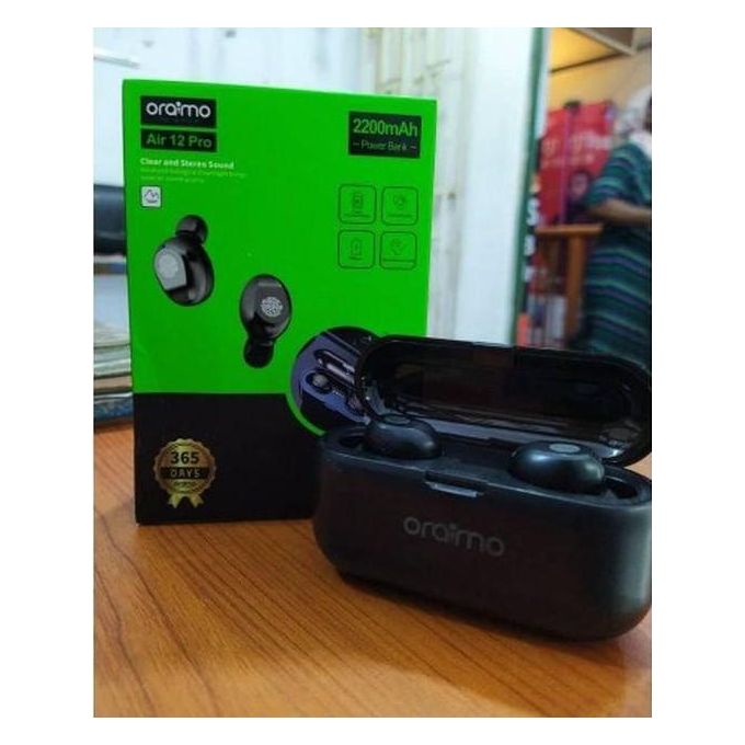 Oraimo Original Air 12 Pro 2200mAh Airpods With Powerbank